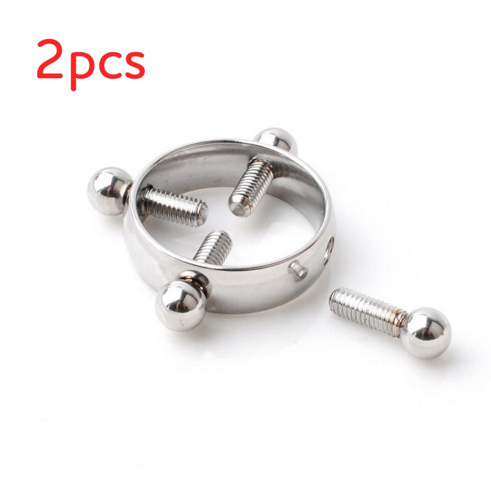 2Pcs Edelstahl Nicht Stechende Nippel Klemmen Ring Sexy Schmuck Dekoration Stimulieren G Punkt Schmerzlos Erwachsene Sex Spielzeug für