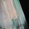 100/300/500cm Blau Meerjungfrau Regenbogen Elastisch Laserplissee Farbverlauf Illusion Organza Kleid DIY Stoff Designerstoff