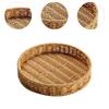 Round Serving Tray Household Decorative, Hand Woven Basket, Bread Storage Basket for Food Dessert Snacks Crackers Countertop