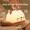 Purring Cat Night Light: Soft Bedside Lamp for Children's Sleep & Bedroom Decor