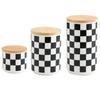 Nordic Ceramic Storage Pot Geometric Sealed Pot Black and White Chessboard Candy Pot Kitchen Storage Container Kitchen Supplies