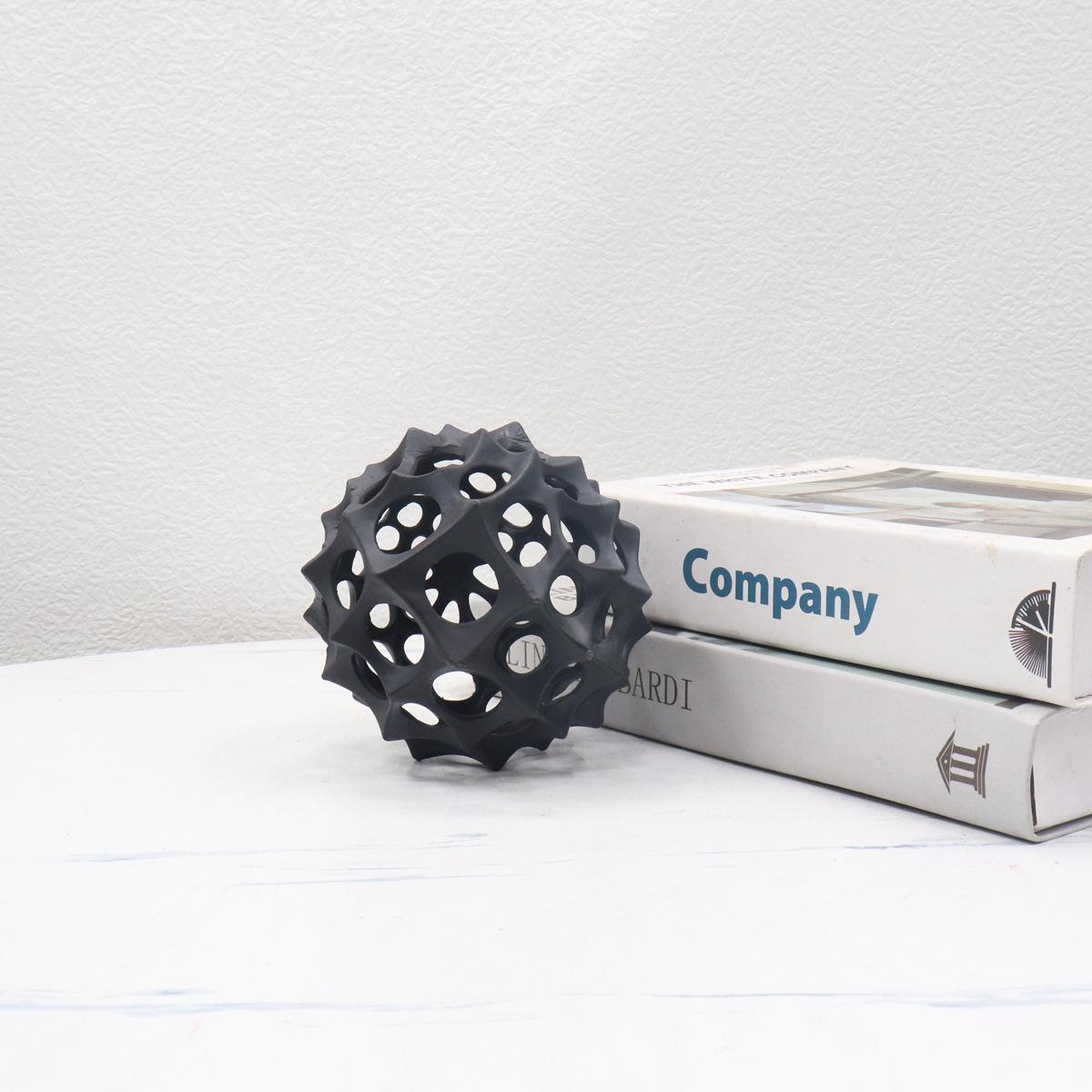 Modern Minimalist Metal Honeycomb Ball Ornament for Home and Office Decor