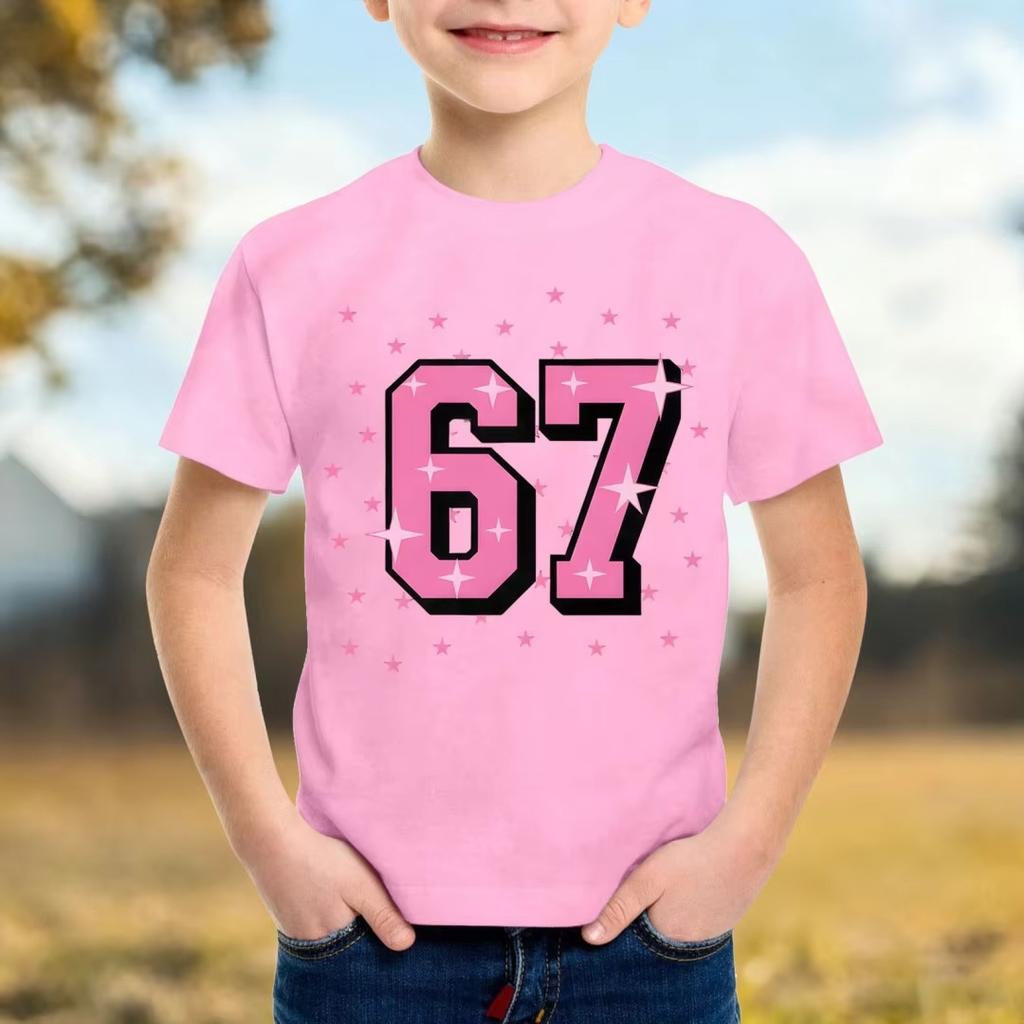 Kids 67 Themed Colorful Print TShirt Soft Cotton Fabric Breathable and Comfortable Ideal for Toddlers and Childrendf0227