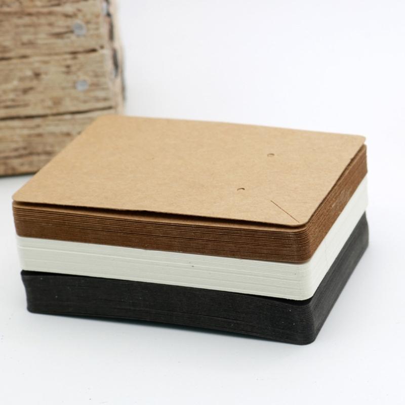 100pcs 6x9cm Keychain Packing Cards Kraft Paper Card with Bags for Keychain Display Cardboard Keyring Retail Prices Tags