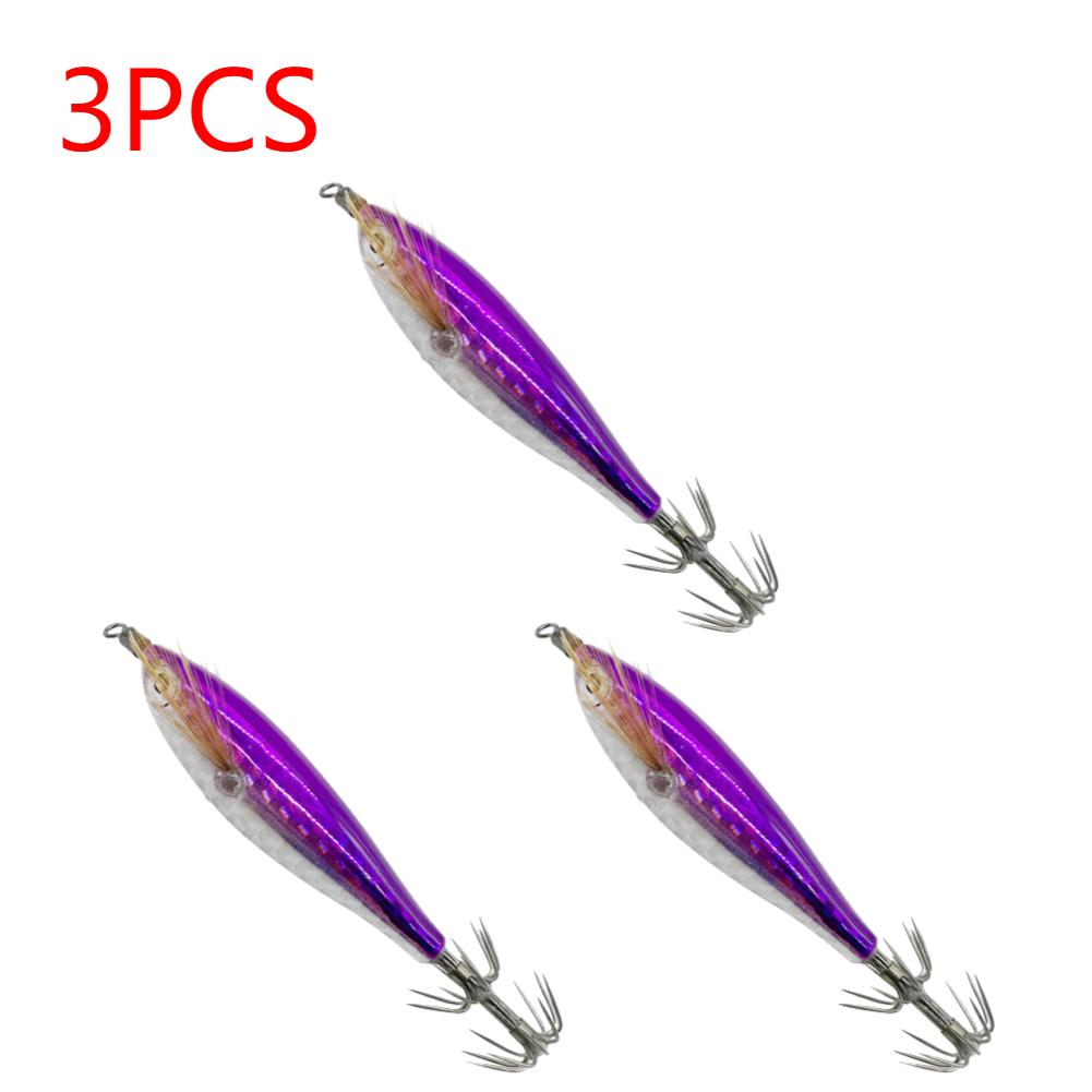 1-3Pcs 5.5g Laser Luminous Floating Horizontal Wood Shrimp Lure Hook Fishing Tackles Simulation Squid Hook Cuttlefish Fish Baits