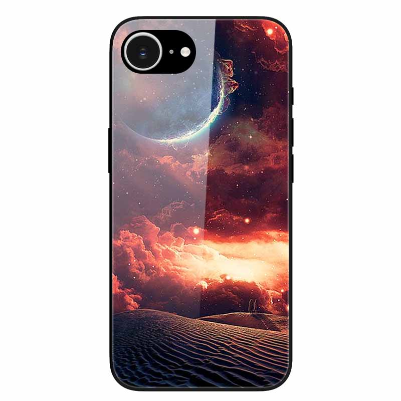 For iPhone 16E 2025 Case Black Bumper Tempered Glass Hard Phone Cases for iPhone16e 16e Back Cover for iPhoneSE SE 2025 Cool New