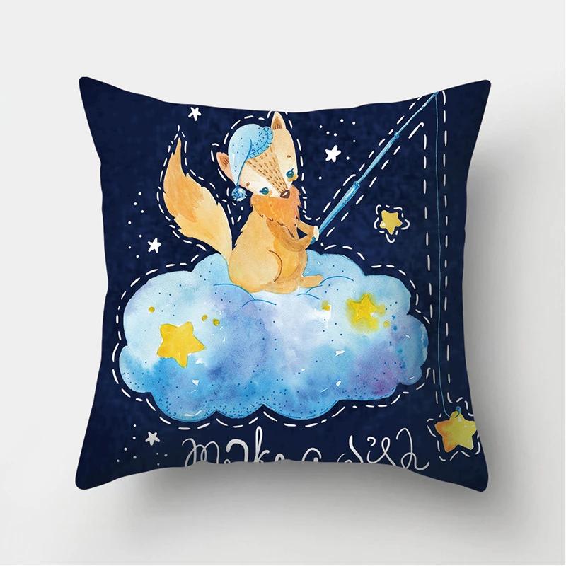 Cloud Star Rainbow Pattern Decorative Cushions Pillowcase Polyester Cushion Cover Throw Pillow Sofa Decoration Pillowcover