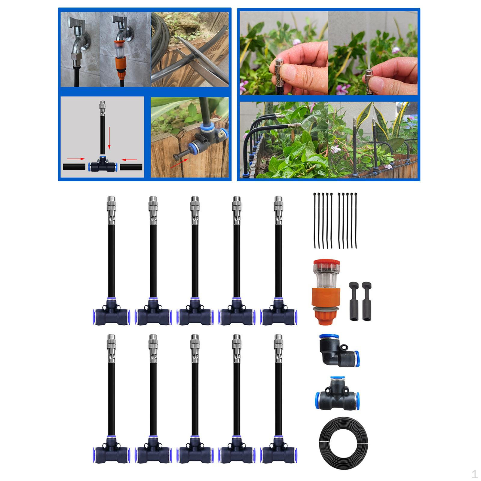 

Система охлаждения запотеванием, 0,47-дюймовая насадка-распылитель для труб с тройниками, наружный водяной мистер для 10m Pipe 30cm Nozzle