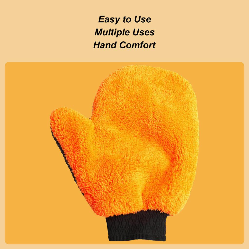 Car Wash Gloves Scratch Free Car Gloves Reusable Wash Mitt Strong Water Absorption Double-Sided Drying Mitt Car Detailing