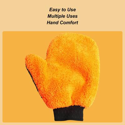 Car Wash Gloves Scratch Free Car Gloves Reusable Wash Mitt Strong Water Absorption Double-Sided Drying Mitt Car Detailing