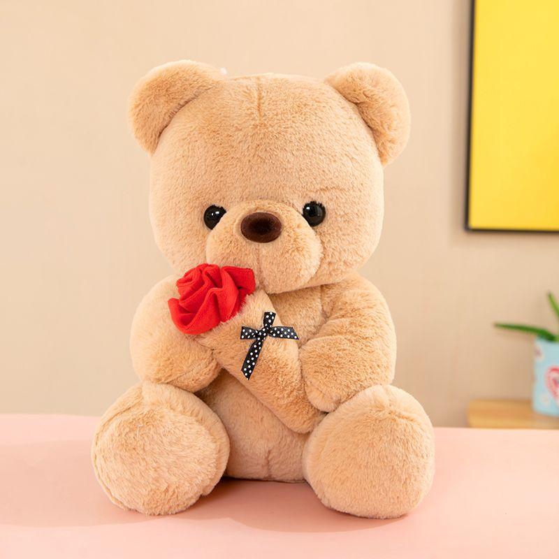 Cute Rose Bear Doll Teddy Bear Rag Doll Plush Toy Valentine's Day Wedding Gift