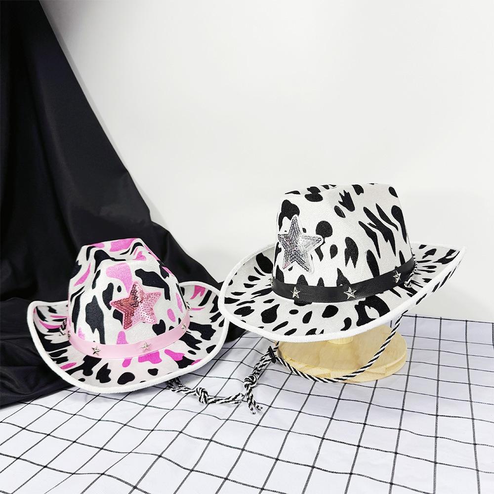 Punk Cowboy Hat Exotic Cowboy Hat Cow Print Hat Animal Print For Dance Country Concerts Halloween Party