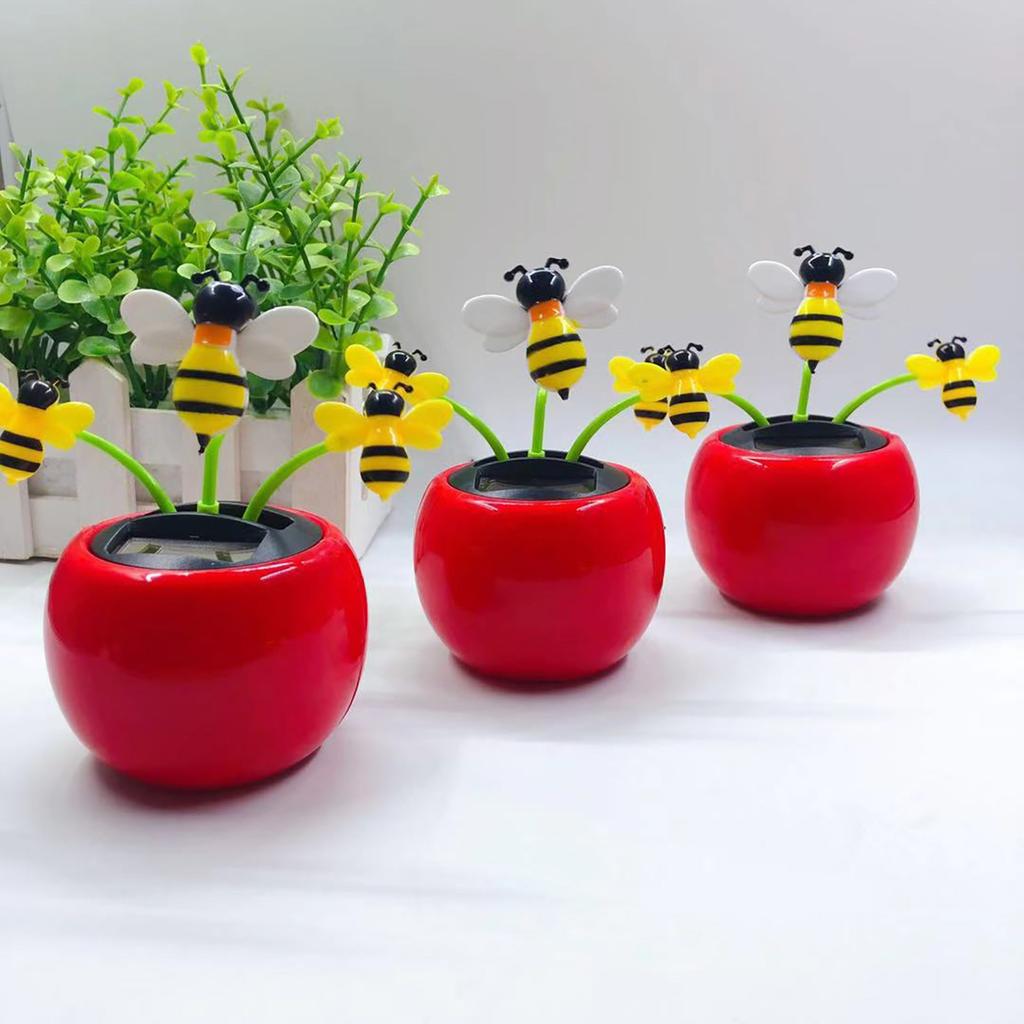 Solar Automatic Swing Sun Flower, Car Balcony Decoration, Bee Car Interior Decor