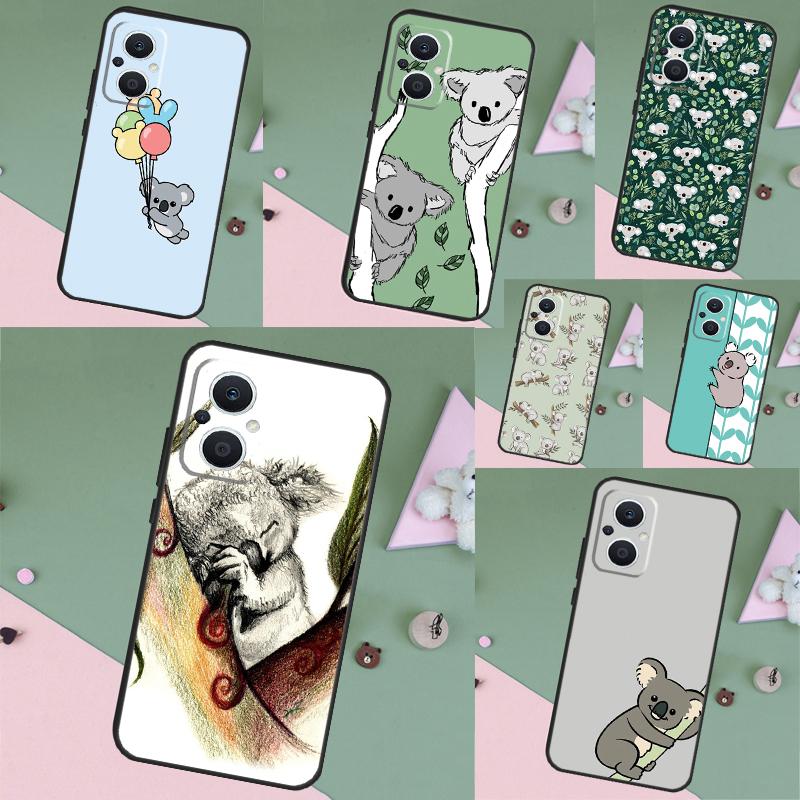 Cartoon Painting Animal Koala Case For OPPO Reno 15 Pro 15F 10 11 12 13 13F 14 14F 8 7 Lite 8T OPPO Find X9 X8 X6 Pro Cover
