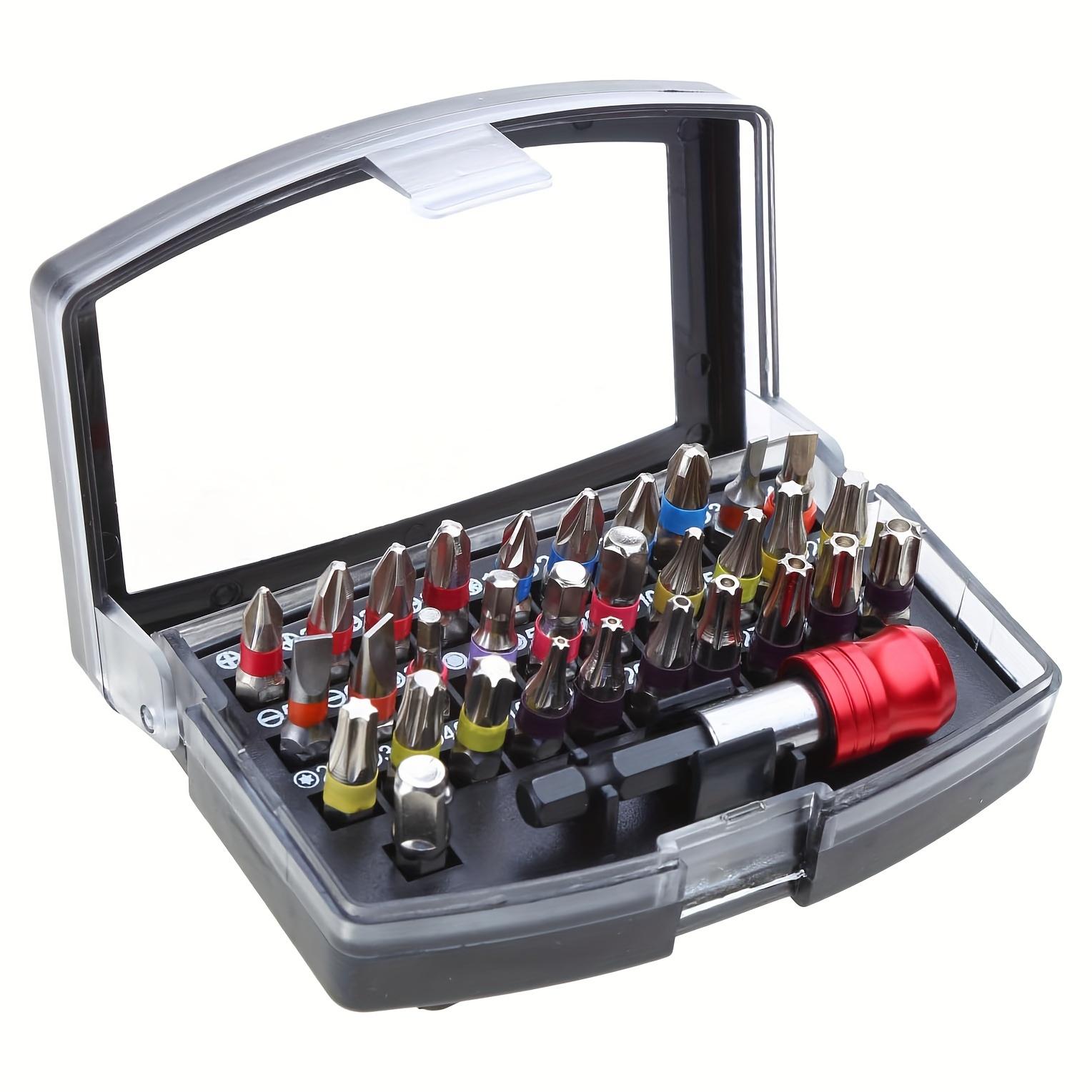 

32Pcs/Set S2 Steel Electric Screwdriver Short Bit Slotted Phillips Pozidriv Torx Hexagon Bits Extension Rod Kit Type A