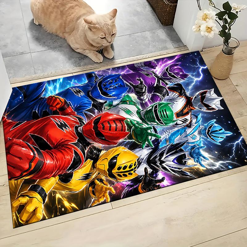 Power Rangers Teamup Carpet Rug Soft Washable Antislip Home Living Room Sofa Mats Personalized Christmas Rug
