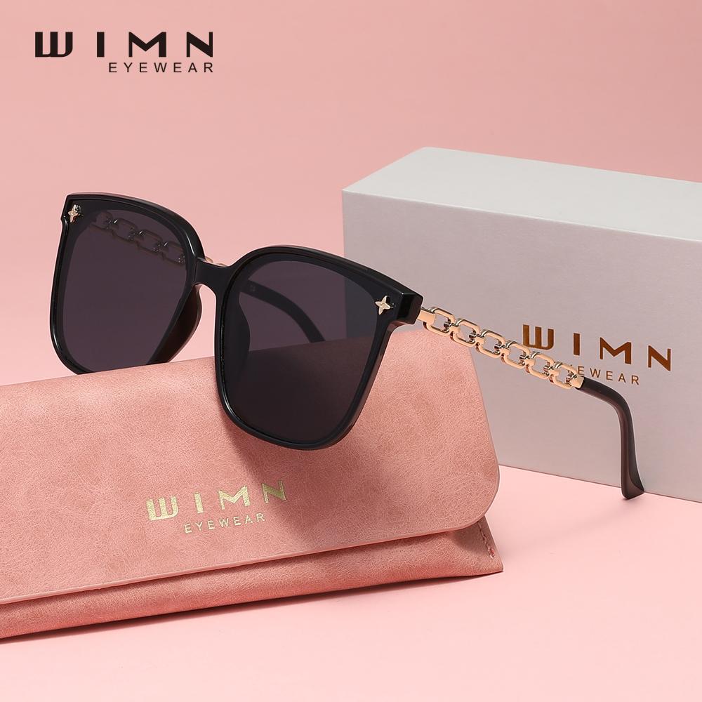 WIMN New Trendy Large Frame Women's Sunglasses High Quality Fashion Chain Glasses Leg Travel Eyewear