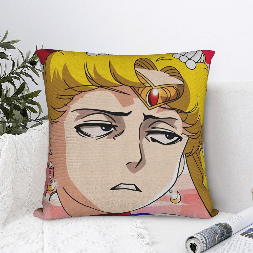 Sailor Moon Kawaii Meme Pillow Case Funny Pillow Cover Comfy Pillowcases For Living Room Sofa