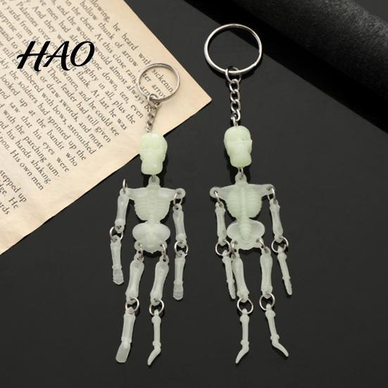 Halloween Skeleton Keychain Movable Joints Keychain, Glow-in-the-Dark Keyring for Decorative Halloween, Handbag Backpack Purse Charm Men Women Mini