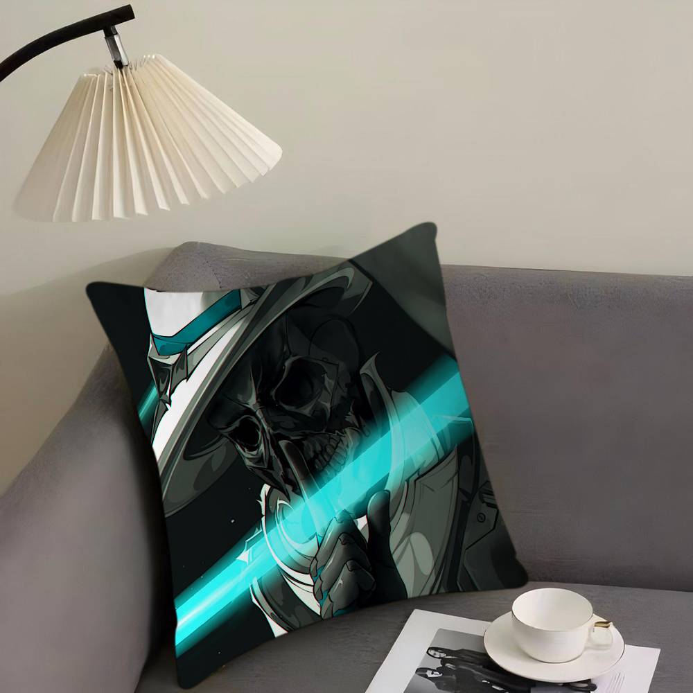 V-VALORANT Cartoon Spiel Büro Kissen Kissenbezug Autokissenbezug 45X45CM Lendenkissenbezug Sofakissenbezug