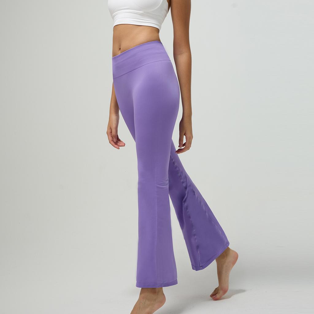 Baoshun's New High-elastic Nude Wide-leg Pants Peach Hip Yoga Pants Autumn and Winter Casual High-waisted Fitness Micro-pull Pants