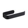 No-Drill Black Bathroom Tissue Box with Creative Curved Hook for Toilet Paper Storage