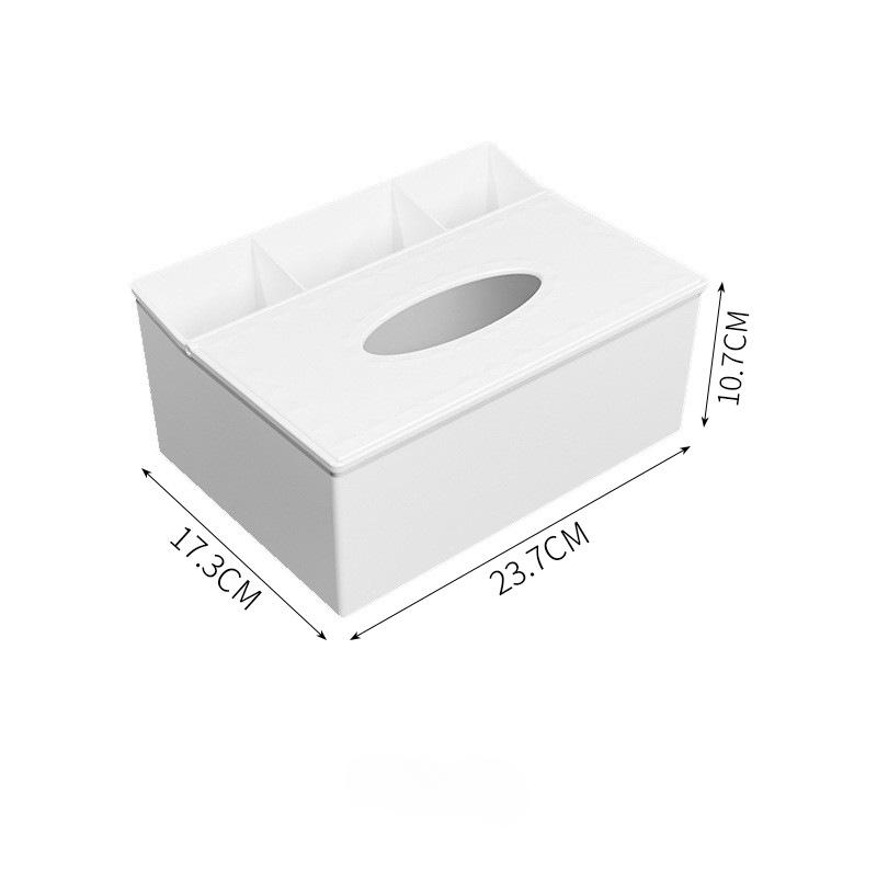 

Многофункциональная коробка для салфеток, бумажная коробка, домашний гостиный стол, настольный пульт дистанционного управления, ящик для хранения ячеек 23.7*17.3*10.7cm белый