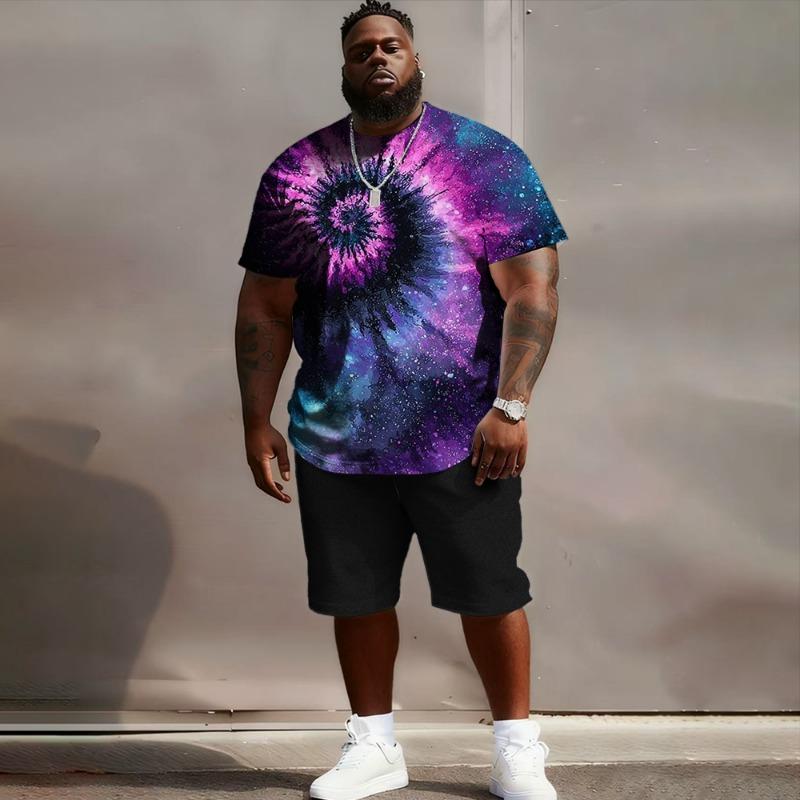 

S-9XL Men s Galaxy, Abstract, Tie Dye & Psychedelic Print T-Shirt & Shorts Set XXS