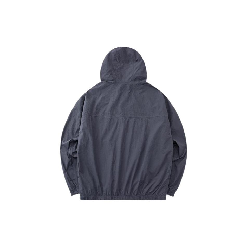 Anta Solid Color Zip-Up Hooded Jacket Sun Protection Men Jackets Gray 152228603-4