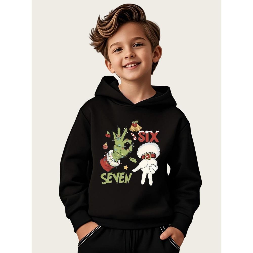 Christmas SIX SEVEN Hoodie for Layering or Outerwear, New Sweatshirt for Teens Kids, Winter Fall Clothing