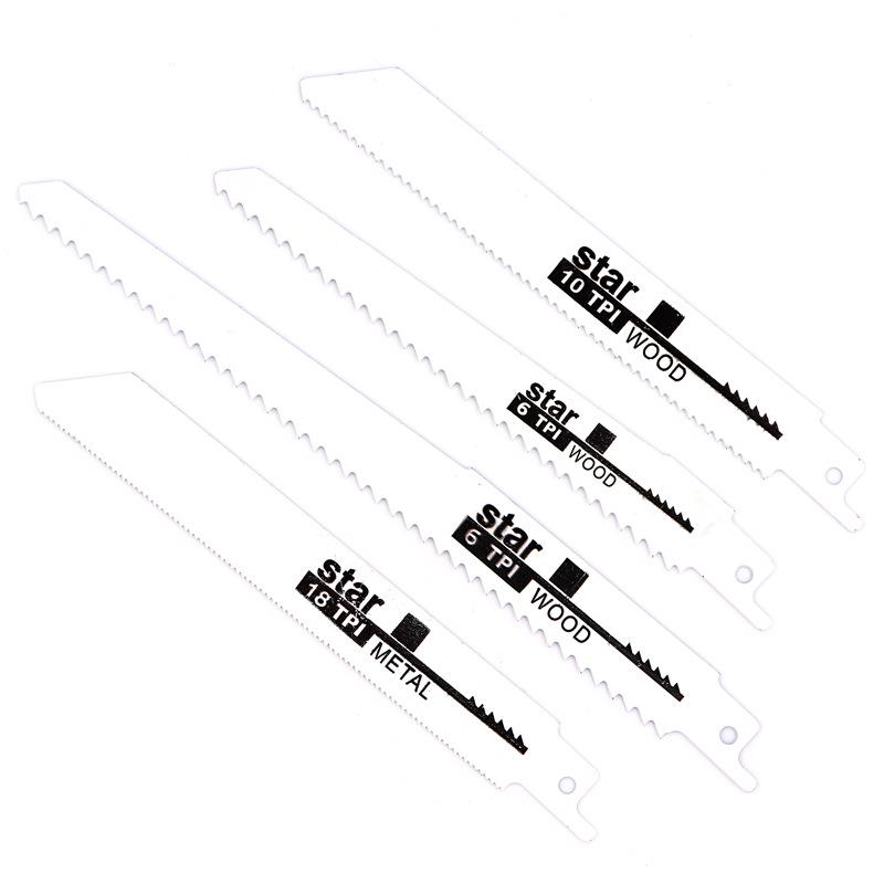 Reciprocating Saw Blade Universal Woodworking Saw Blade Metal High Speed Carbon Steel Woodworking Coarse Fine Teeth 4pcs