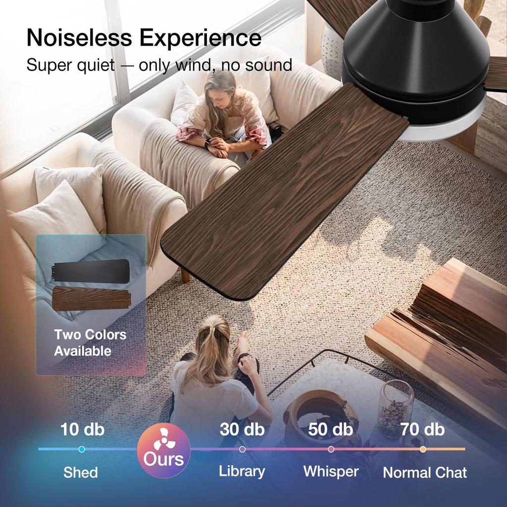Variable Frequency Smart Ceiling Fan Light for Living Room & Bedroom - Silent, with Adjustable LED