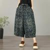 Nieuwe Plus Size Bloemen Jacquard Zacht Denim Wijde Pijp 7/8 Broek - Casual Zomer Mode
