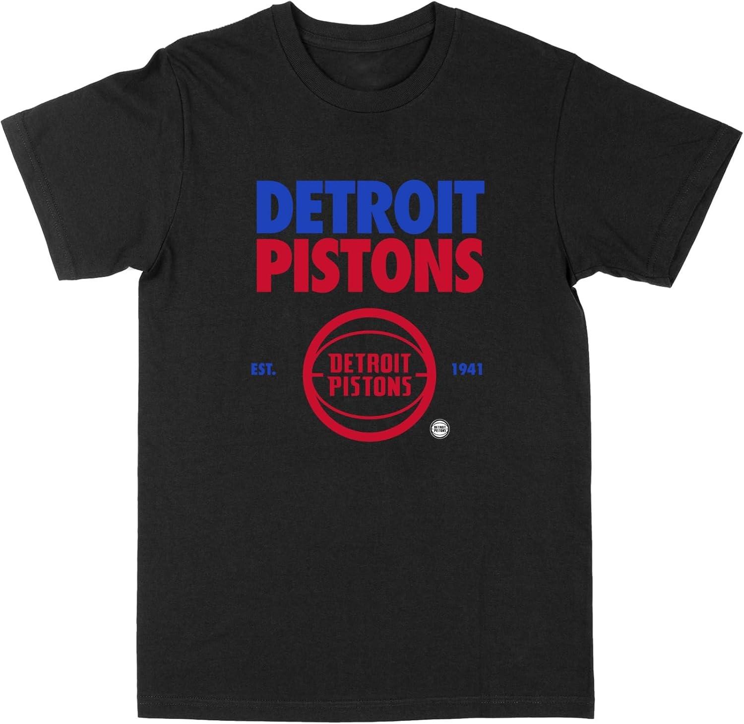 НБА Детройт Пистонс Основан в 1941 Черная футболка XXXXXL чёрный