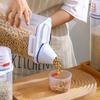 Transparent Kitchen Cereals Storage Box Sealed Moisture Proof Sealed Cereal Bucket Rotary Lid with Measuring Cup