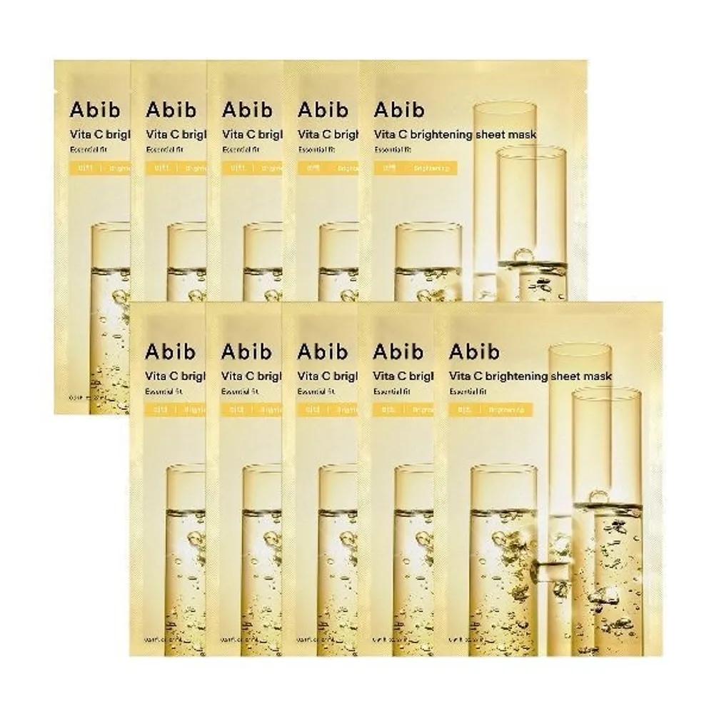 

ABIB Essential Fit Sheet Mask Vita C Whitening, 10 Sheets, 1 Pack