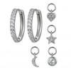 Evil Eye 925 Silver Ear Needle Exquisite Shell Zircon Retro Geometric Pendant Earrings for Women Fashion Party Jewelry