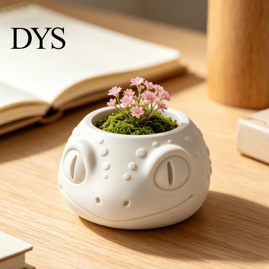 Small Foliage Plant Holder Lizard-Shaped Planter, 3D Printed Cute Animal Flower Pot, Compact Pot Gift Desk Container for Indoor Bookshelf, Desktop,