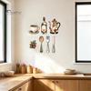 Retro Kitchen Decorations 7Pcs Farmhouse Coffee Themed Wooden Wall Decor, 2D Flat Art Theme Plaques, Rustic Ornaments for Home Dining Room Cafe