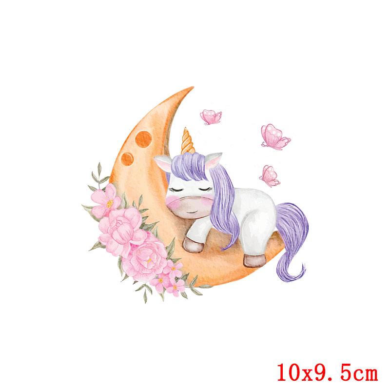 

Нашивка с изображением единорога, термоперенос для одежды, термоперенос для одежды, аппликация с изображением животных из мультфильмов, термонаклейка на одежду, декор