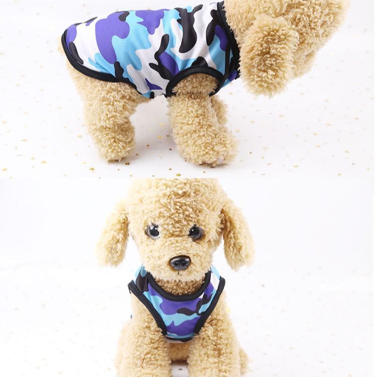 Printed mesh camouflage cartoon pet dog cat vest clothes spring and summer sunscreen