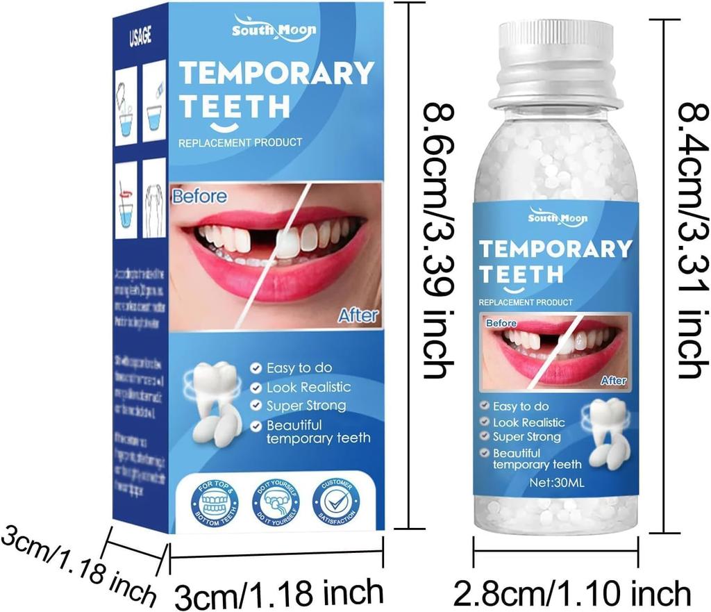 Dental Cement for Gapped Teeth, 30ml, DIY Dentures, Simple To Use, Natural Fit, Made In Germany, Removable At Any Time (1 Count)