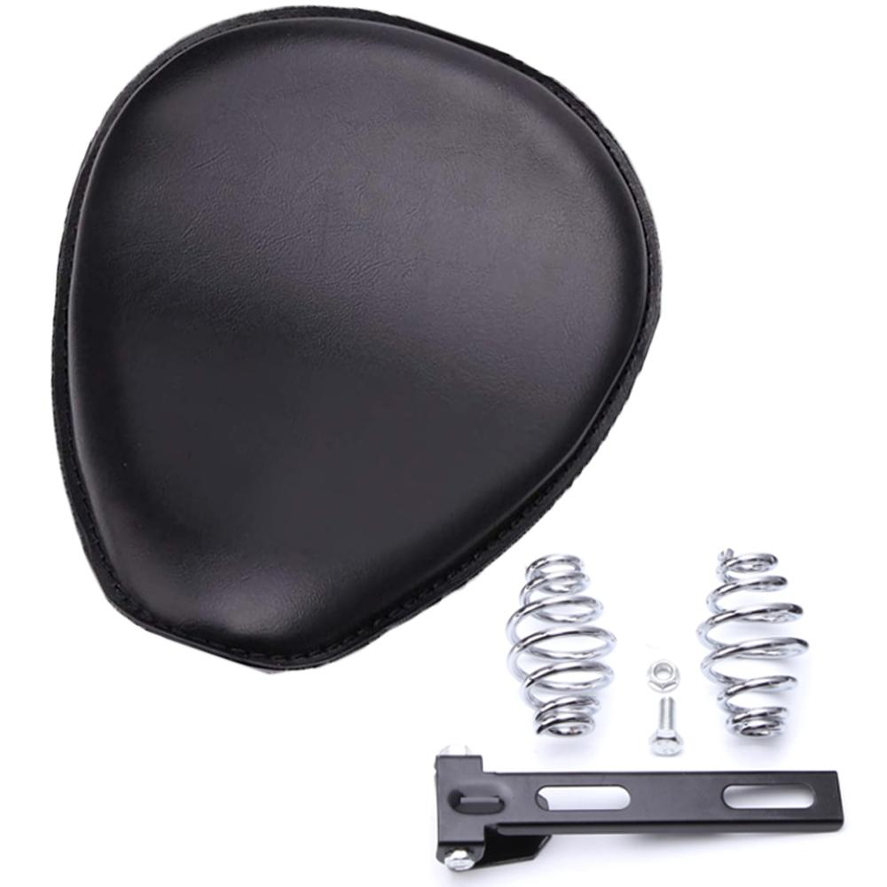 Motorcycle Leather Saddle Seat Retro Black Leather Solo Seat for Harley Custom Chopper Bobber Honda Yamaha Kawasaki Suzuki