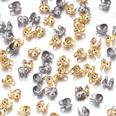 50PCS Stainless Steel Calotte End Crimps Beads for Jewelry Making Fitting Stainless Steel Ball Chain End Clasp DIY Bracelet