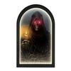 Acrylic Wood Spooky Sign Halloween Glowing Ghost Mirror, USB Light Up Scary Ghosts, Hologram Mirror Decoration Prank Decor for Haunted House