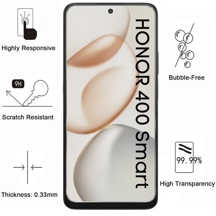 Shockproof Case for Honor 400 SMART and 2 Tempered Glass Screen Protector Films Phonillico®