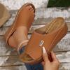 Women's Shoes Summer New Comfortable Wedge Slippers Simple Outer Wear Thick-soled Wedge Slippers