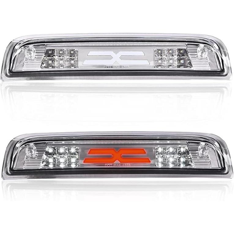 PIT66 3Rd Brake Light Compatible With 2004-2008 Ford F150 High Mount Center Rear Roof Third Cargo Light Parking Light Halogen Clear/Red Lens Tercera