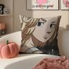 Anime intense Tokyo Revengers Mikey Cushion Cover Pillowcase Short Plush Invisible zipper Room Sofa Cushion Cover