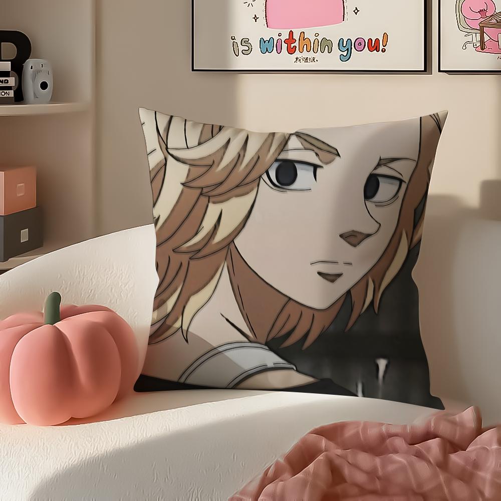 Anime intense Tokyo Revengers Mikey Cushion Cover Pillowcase Short Plush Invisible zipper Room Sofa Cushion Cover
